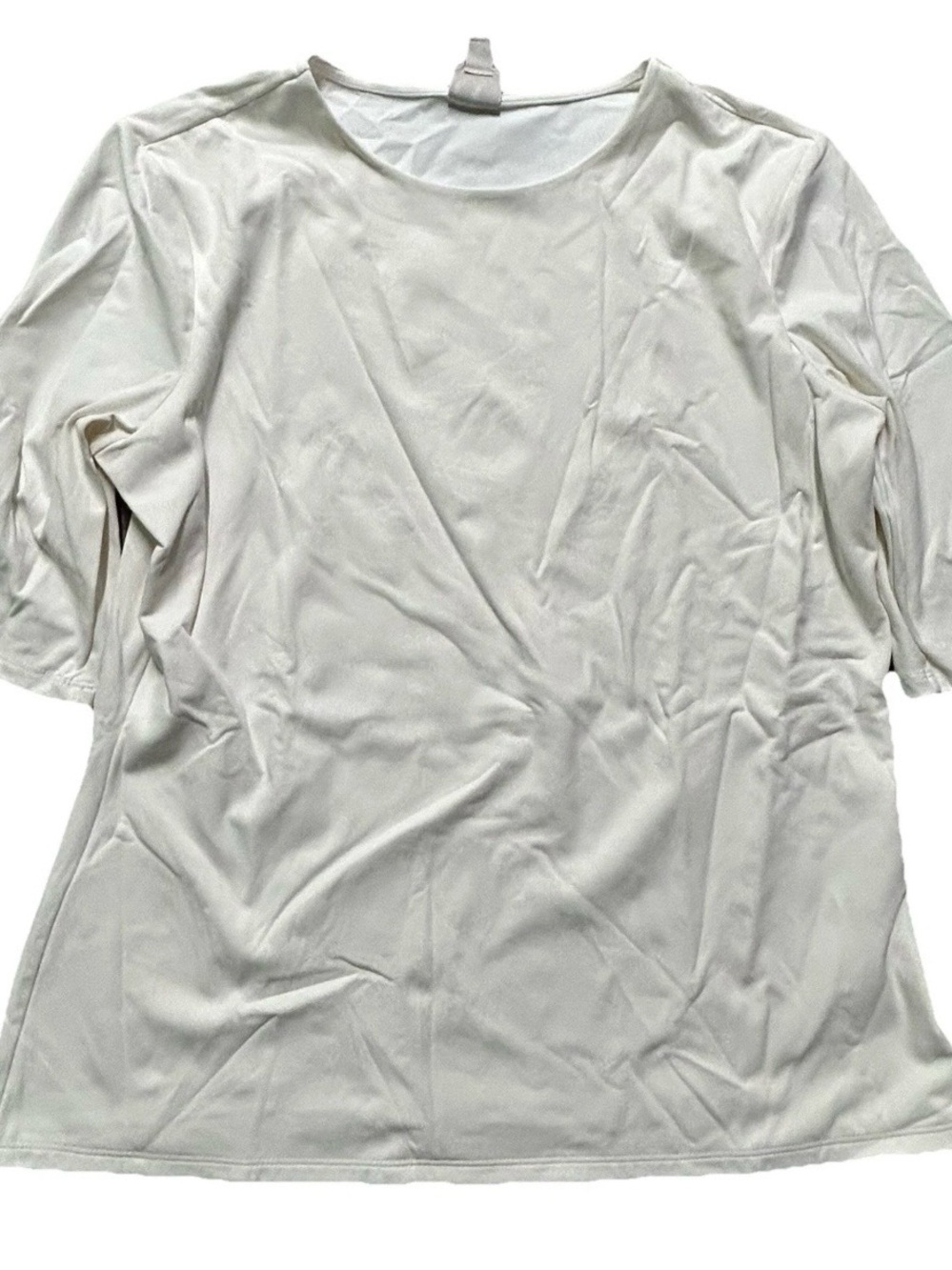 Women’s Worthington White Nylon Spandex Stretch Short Sleeve Shirt Size XL